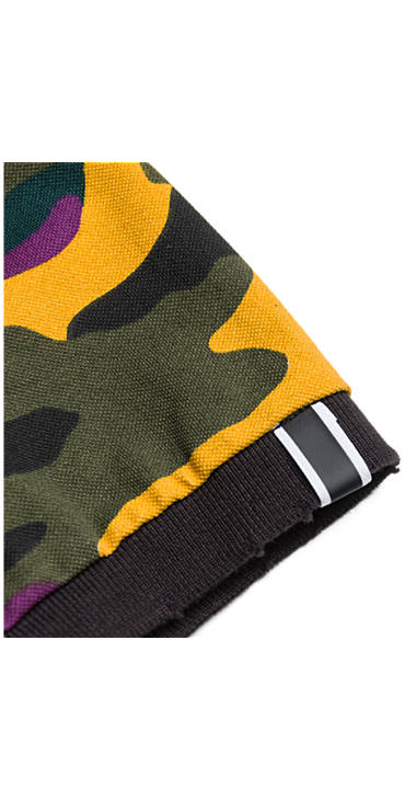 Decathlon Herren ORANGE/ROYAL/PURPLE/BLACK CAMO Baumwoll-Polohemd mit Camouflage-Aufdruck neu Decathlon Herren ORANGE/ROYAL/PURPLE/BLACK CAMO Baumwoll-Polohemd mit Camouflage-Aufdruck neu
