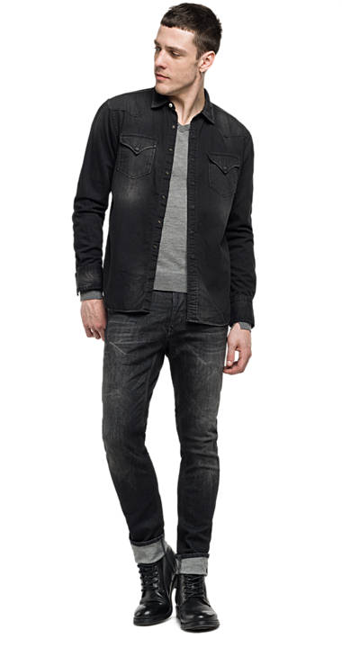 Decathlon Herren BLACK DENIM Hemd aus Black Denim Outlet Decathlon Herren BLACK DENIM Hemd aus Black Denim Outlet