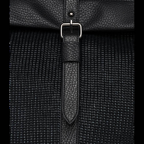 Decathlon Herren BLACK Gewachster Rucksack in Strick-Optik Online Decathlon Herren BLACK Gewachster Rucksack in Strick-Optik Online