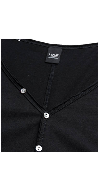 Decathlon Herren BLACK Jersey-T-Shirt mit Knöpfen Kaufen Decathlon Herren BLACK Jersey-T-Shirt mit Knöpfen Kaufen