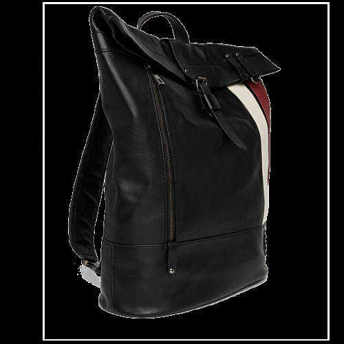 Decathlon Herren BLACK Lederrucksack mit Kontraststreifen 2017 Decathlon Herren BLACK Lederrucksack mit Kontraststreifen 2017