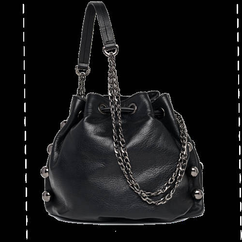 Decathlon Damen BLACK Nietenbesetzte Beuteltasche aus Leder Outlet Decathlon Damen BLACK Nietenbesetzte Beuteltasche aus Leder Outlet