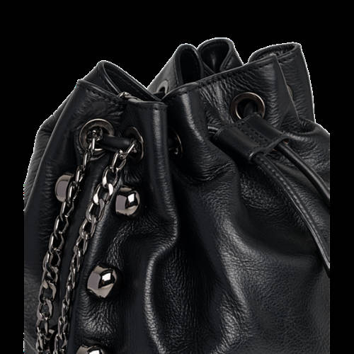 Decathlon Damen BLACK Nietenbesetzte Beuteltasche aus Leder Outlet Decathlon Damen BLACK Nietenbesetzte Beuteltasche aus Leder Outlet