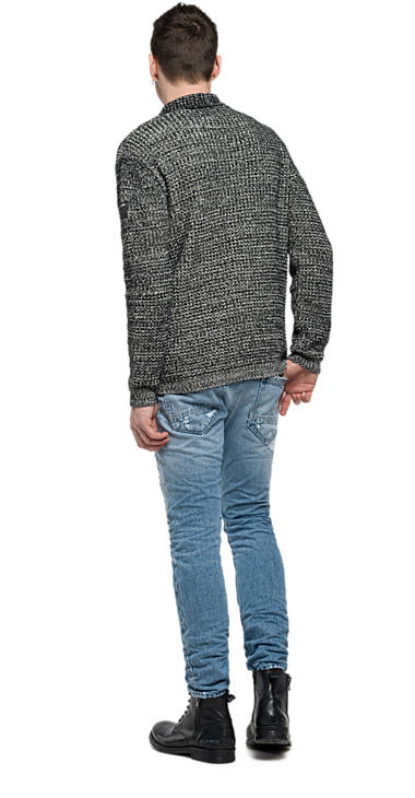 Decathlon Herren BLACK/WHITE Cardigan aus Mélange-Chenille Sale Decathlon Herren BLACK/WHITE Cardigan aus Mélange-Chenille Sale