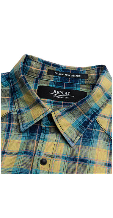 Decathlon Herren BLUE/MUSTARD CHECK Hemd aus Baumwolle und Viskose mit Schottenmuster Sale Decathlon Herren BLUE/MUSTARD CHECK Hemd aus Baumwolle und Viskose mit Schottenmuster Sale