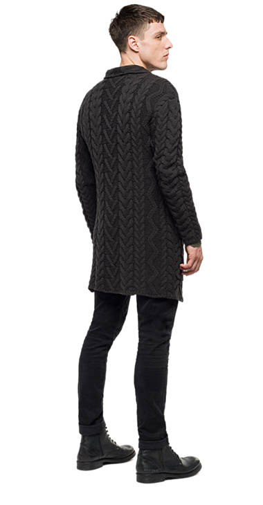 Decathlon Herren PIRATE BLACK Cardigan mit Zopfmuster Germany Decathlon Herren PIRATE BLACK Cardigan mit Zopfmuster Germany