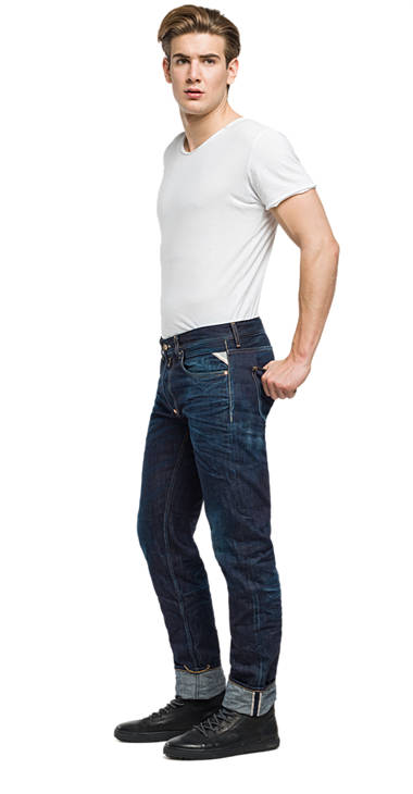Decathlon Herren DARK BLUE DENIM Straight Fit Jeans Grover Made in Italy Outlet Decathlon Herren DARK BLUE DENIM Straight Fit Jeans Grover Made in Italy Outlet