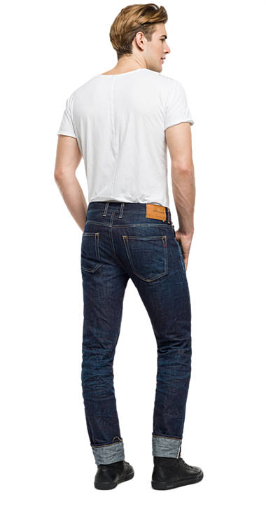 Decathlon Herren DARK BLUE DENIM Straight Fit Jeans Grover Made in Italy Outlet Decathlon Herren DARK BLUE DENIM Straight Fit Jeans Grover Made in Italy Outlet