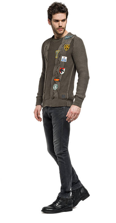 Decathlon Herren DARK OLIVE Strickpullover mit Patches Billiger Preis Decathlon Herren DARK OLIVE Strickpullover mit Patches Billiger Preis