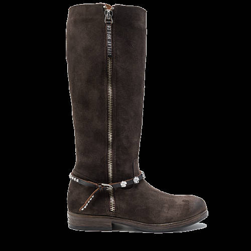 Decathlon DK BRN Hohe Damenstiefel ARMY aus Veloursleder mit Schnallen Damen