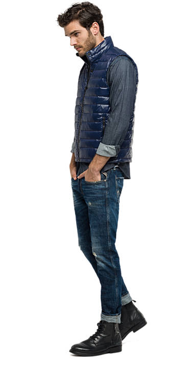 Decathlon Herren INK BLUE Gefütterte Steppweste mit hohem Kragen Billiger Preis Decathlon Herren INK BLUE Gefütterte Steppweste mit hohem Kragen Billiger Preis