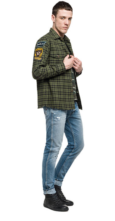Decathlon Herren GREEN / BLACK CHECK Kariertes Hemd mit Patches Sale Decathlon Herren GREEN / BLACK CHECK Kariertes Hemd mit Patches Sale