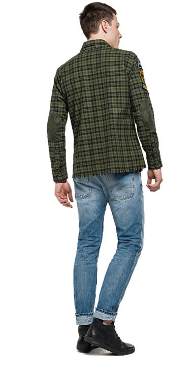 Decathlon Herren GREEN / BLACK CHECK Kariertes Hemd mit Patches Sale Decathlon Herren GREEN / BLACK CHECK Kariertes Hemd mit Patches Sale