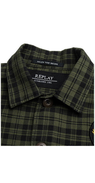 Decathlon Herren GREEN / BLACK CHECK Kariertes Hemd mit Patches Sale Decathlon Herren GREEN / BLACK CHECK Kariertes Hemd mit Patches Sale
