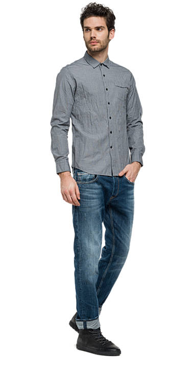 Decathlon Herren GREY/BLUE Bedrucktes Baumwollhemd Kaufen Decathlon Herren GREY/BLUE Bedrucktes Baumwollhemd Kaufen