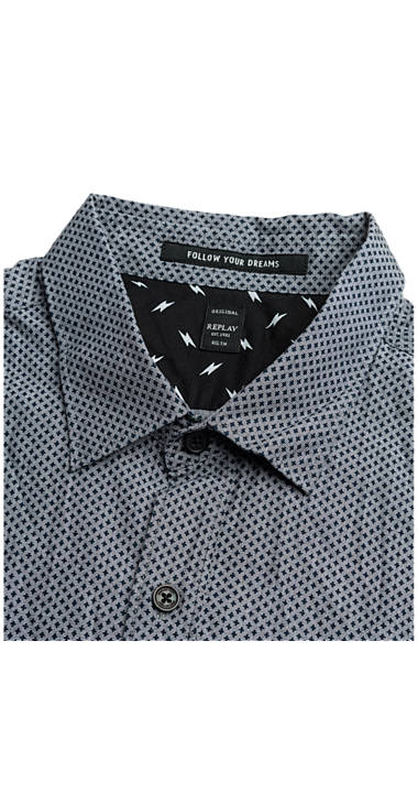 Decathlon Herren GREY/BLUE Bedrucktes Baumwollhemd Kaufen Decathlon Herren GREY/BLUE Bedrucktes Baumwollhemd Kaufen