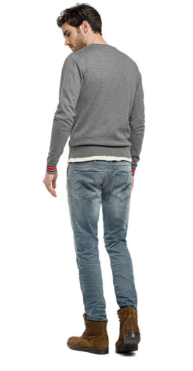 Decathlon Herren GREY MEDIUM MELANGE Pullover mit gestreiften Ärmelbündchen Germany Decathlon Herren GREY MEDIUM MELANGE Pullover mit gestreiften Ärmelbündchen Germany