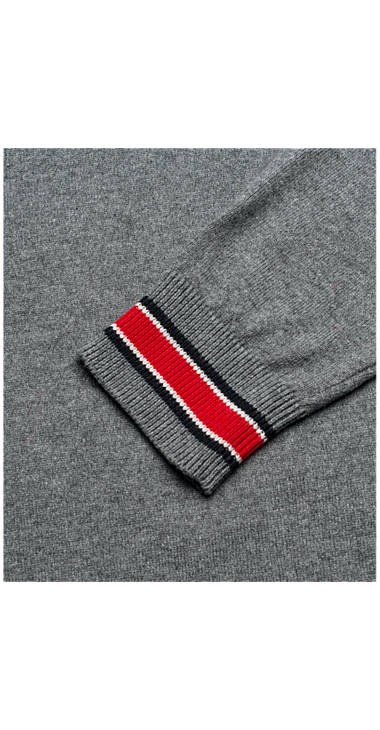 Decathlon Herren GREY MEDIUM MELANGE Pullover mit gestreiften Ärmelbündchen Germany Decathlon Herren GREY MEDIUM MELANGE Pullover mit gestreiften Ärmelbündchen Germany