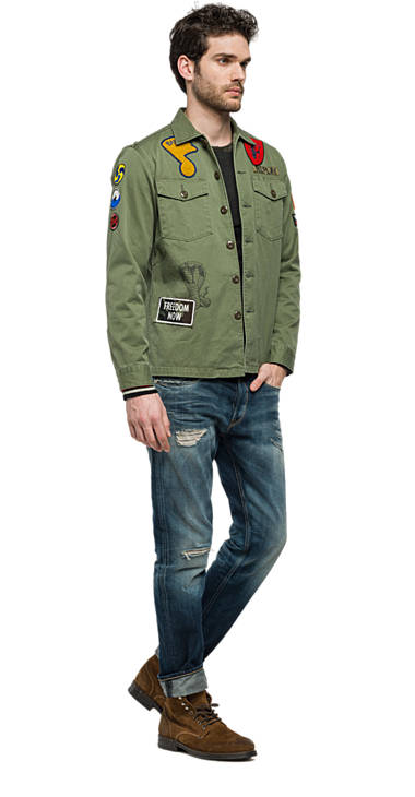 Decathlon Herren LIGHT MILITARY Baumwolljacke mit Patches Outlet Decathlon Herren LIGHT MILITARY Baumwolljacke mit Patches Outlet