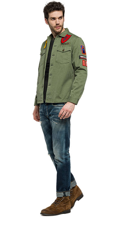 Decathlon Herren LIGHT MILITARY Baumwolljacke mit Patches Outlet Decathlon Herren LIGHT MILITARY Baumwolljacke mit Patches Outlet