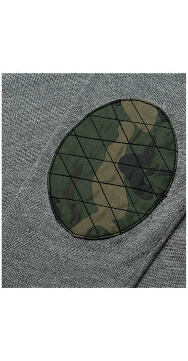 Decathlon Herren MEDIUM GREY MELANGE Pullover mit Camouflage-Ellenbogenpatches Kaufen Decathlon Herren MEDIUM GREY MELANGE Pullover mit Camouflage-Ellenbogenpatches Kaufen