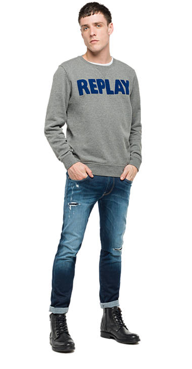 Decathlon Herren MELANGE GREY Sweatshirt aus reiner Baumwolle mit Patches Outlet Decathlon Herren MELANGE GREY Sweatshirt aus reiner Baumwolle mit Patches Outlet