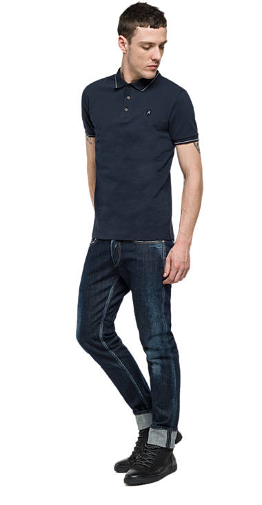Decathlon Herren MIDNIGHT BLUE Polohemd aus Pikee mit Patch Outlet Decathlon Herren MIDNIGHT BLUE Polohemd aus Pikee mit Patch Outlet