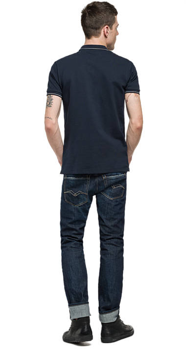 Decathlon Herren MIDNIGHT BLUE Polohemd aus Pikee mit Patch Outlet Decathlon Herren MIDNIGHT BLUE Polohemd aus Pikee mit Patch Outlet