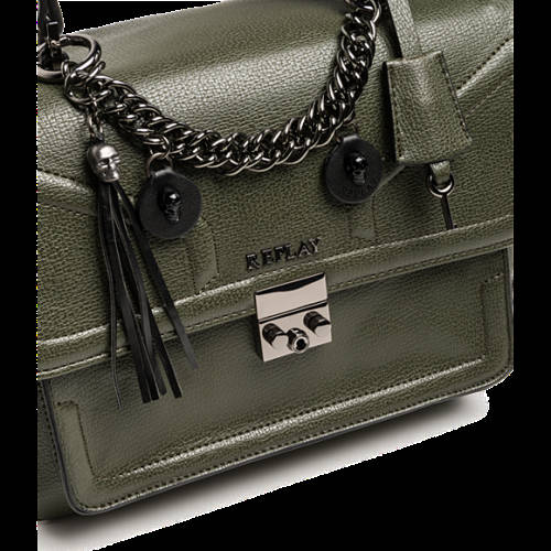 Decathlon Damen MILITARY GREEN Kunstledertasche in Saffiano-Optik neu Decathlon Damen MILITARY GREEN Kunstledertasche in Saffiano-Optik neu