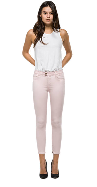 Decathlon Damen PINK Jeans Super Skinny Cropped Touch neu Decathlon Damen PINK Jeans Super Skinny Cropped Touch neu