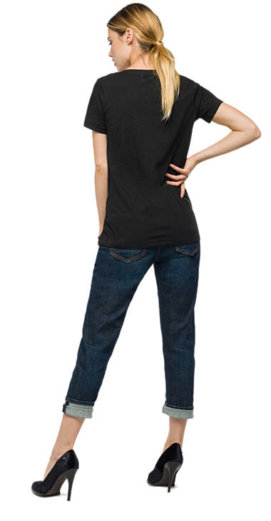 Decathlon Damen BLACK Baumwoll-T-Shirt mit Brusttasche Sale Decathlon Damen BLACK Baumwoll-T-Shirt mit Brusttasche Sale