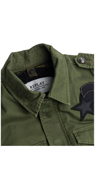 Decathlon Herren COMBAT GREEN Baumwolljacke mit Patches Sale Decathlon Herren COMBAT GREEN Baumwolljacke mit Patches Sale