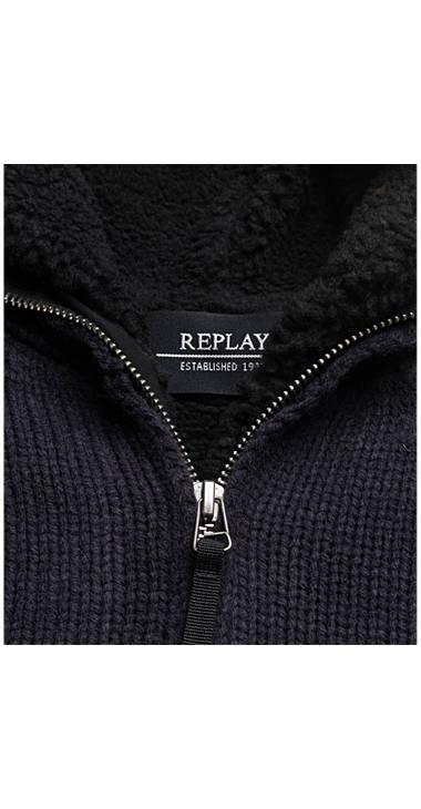 Decathlon Herren DARK BLUE Cardigan aus Wolle mit Kunstfell 2017 Decathlon Herren DARK BLUE Cardigan aus Wolle mit Kunstfell 2017