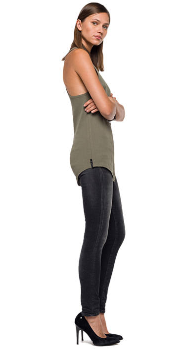 Decathlon Damen DARK OLIVE Geripptes Top aus reiner Baumwolle 2017 Decathlon Damen DARK OLIVE Geripptes Top aus reiner Baumwolle 2017