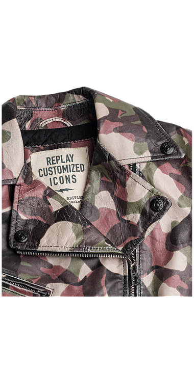 Decathlon Herren MILITARY/BROWN/BLACK CAMO Nietenlederjacke in Camouflage-Optik Germany Decathlon Herren MILITARY/BROWN/BLACK CAMO Nietenlederjacke in Camouflage-Optik Germany
