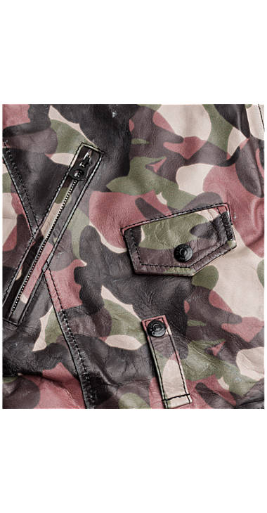 Decathlon Herren MILITARY/BROWN/BLACK CAMO Nietenlederjacke in Camouflage-Optik Germany Decathlon Herren MILITARY/BROWN/BLACK CAMO Nietenlederjacke in Camouflage-Optik Germany