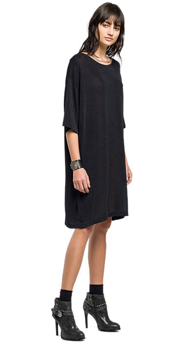 Decathlon Damen BLACK Stretch-Kleid mit Lurex und Zierkette 2017 Decathlon Damen BLACK Stretch-Kleid mit Lurex und Zierkette 2017