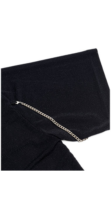 Decathlon Damen BLACK Stretch-Kleid mit Lurex und Zierkette 2017 Decathlon Damen BLACK Stretch-Kleid mit Lurex und Zierkette 2017
