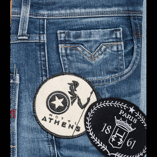 Decathlon Herren WASHED DENIM BLUE Unisex-Rucksack aus Denim mit Patches Kaufen Decathlon Herren WASHED DENIM BLUE Unisex-Rucksack aus Denim mit Patches Kaufen