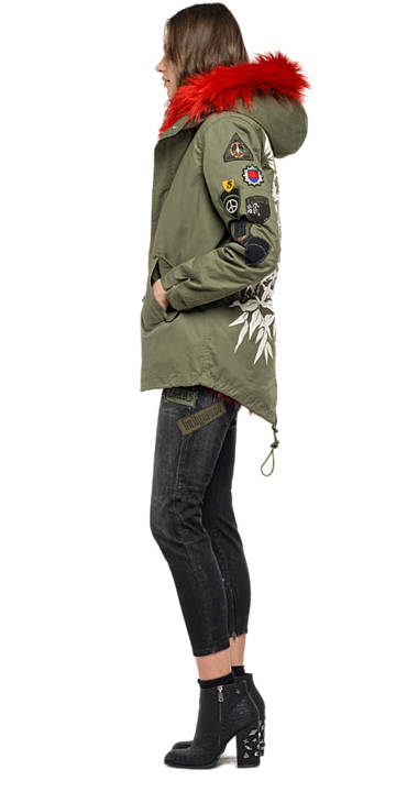 Decathlon Herren COMBAT GREEN Parka mit Aufdruck und Kunstfellbesatz Kaufen Decathlon Herren COMBAT GREEN Parka mit Aufdruck und Kunstfellbesatz Kaufen