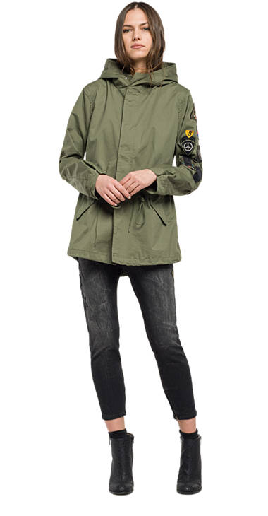 Decathlon Herren COMBAT GREEN Parka mit Aufdruck und Kunstfellbesatz Kaufen Decathlon Herren COMBAT GREEN Parka mit Aufdruck und Kunstfellbesatz Kaufen