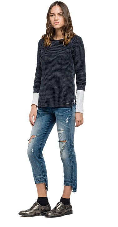 Decathlon Damen DEEP BLUE Pullover aus stückgefärbter Baumwolle Germany Decathlon Damen DEEP BLUE Pullover aus stückgefärbter Baumwolle Germany