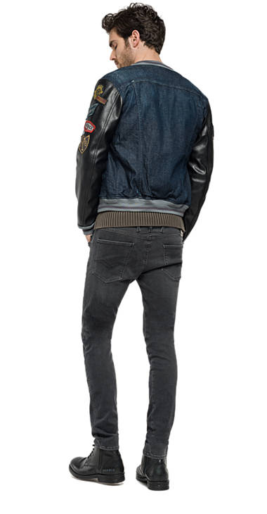 Decathlon Herren DARK BLUE DENIM Jacke aus Dark Blue Denim und Leder 2017 Decathlon Herren DARK BLUE DENIM Jacke aus Dark Blue Denim und Leder 2017