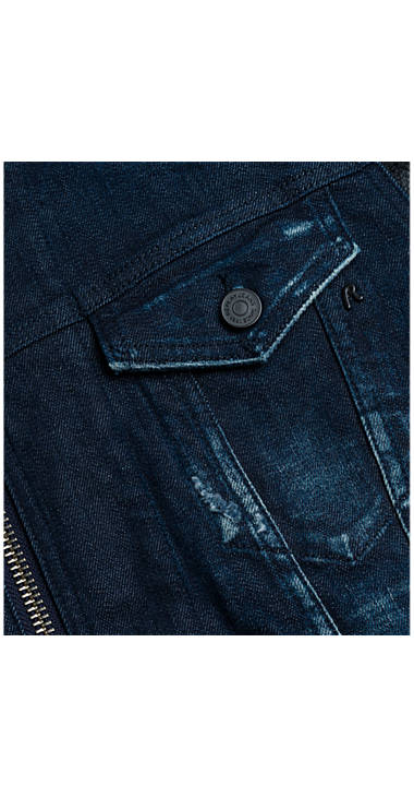 Decathlon Herren DARK BLUE DENIM Jacke aus Dark Blue Denim und Leder 2017 Decathlon Herren DARK BLUE DENIM Jacke aus Dark Blue Denim und Leder 2017
