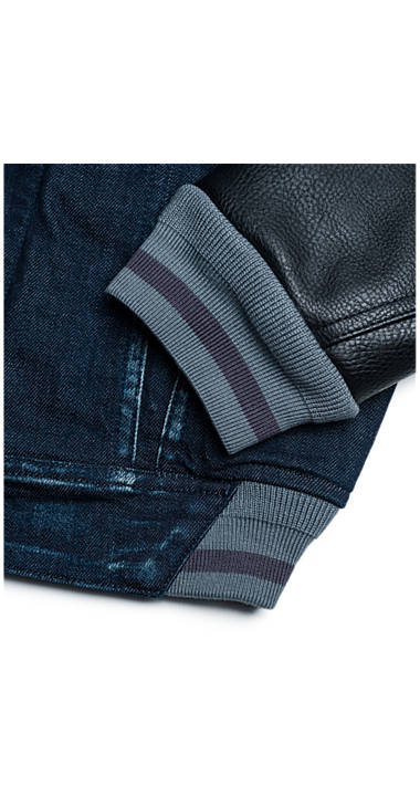 Decathlon Herren DARK BLUE DENIM Jacke aus Dark Blue Denim und Leder 2017 Decathlon Herren DARK BLUE DENIM Jacke aus Dark Blue Denim und Leder 2017