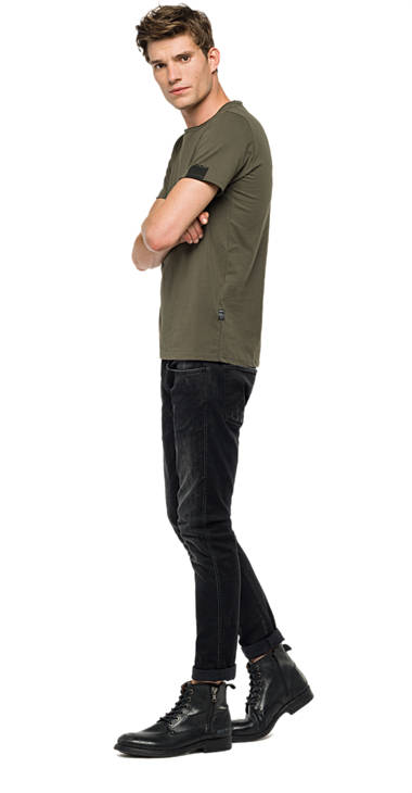Decathlon Herren STONE GREEN Jersey-T-Shirt mit Stickerei Germany Decathlon Herren STONE GREEN Jersey-T-Shirt mit Stickerei Germany