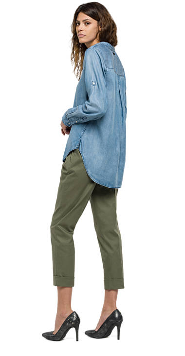 Decathlon Damen LIGHT DENIM Lange Jeanshemdbluse mit Stickerei Online Decathlon Damen LIGHT DENIM Lange Jeanshemdbluse mit Stickerei Online