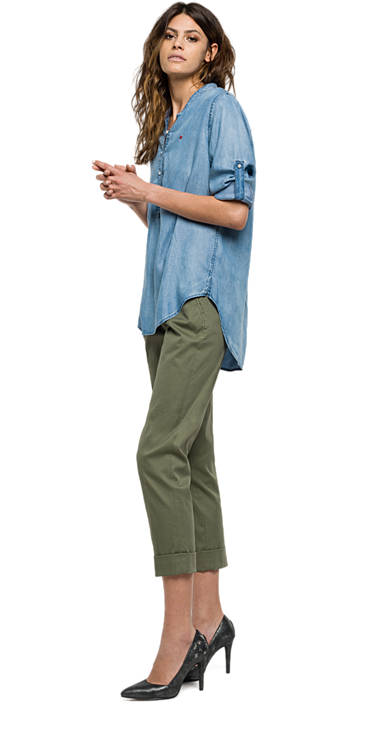 Decathlon Damen LIGHT DENIM Lange Jeanshemdbluse mit Stickerei Online Decathlon Damen LIGHT DENIM Lange Jeanshemdbluse mit Stickerei Online