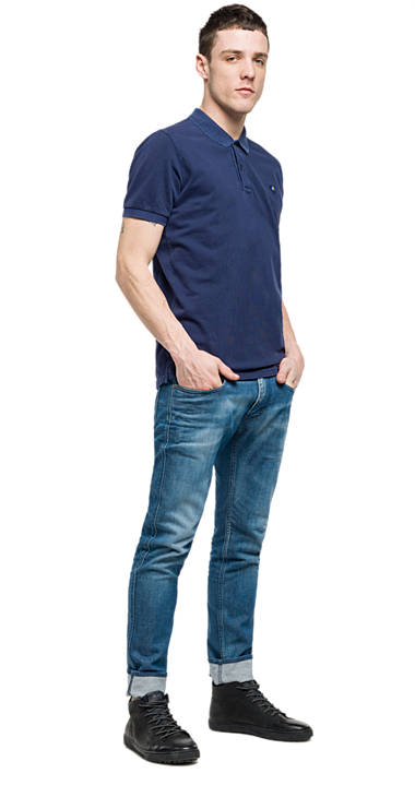 Decathlon Herren DARK VIOLET Polohemd aus stückgefärbtem Baumwollpikee Sale