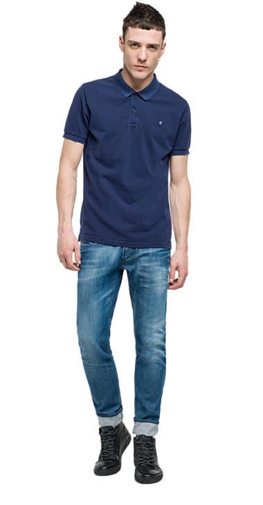 Decathlon Herren DARK VIOLET Polohemd aus stückgefärbtem Baumwollpikee Sale